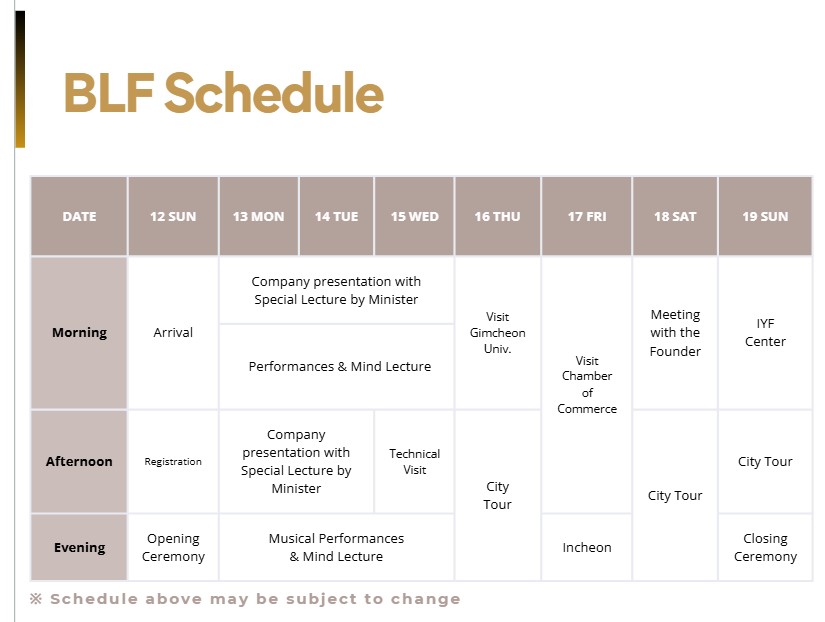 BLF schedule